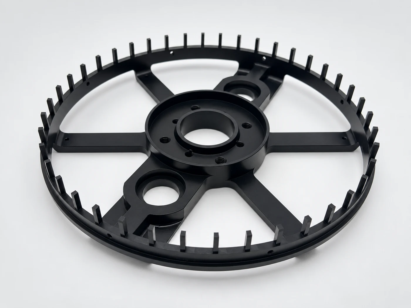 Finned ring support frame