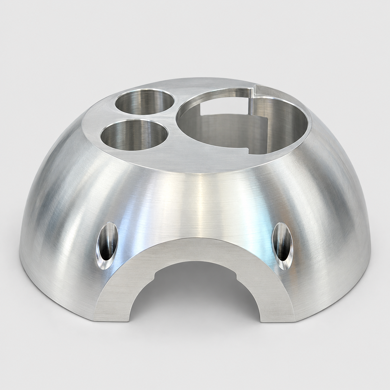 Multi-aperture curved shell