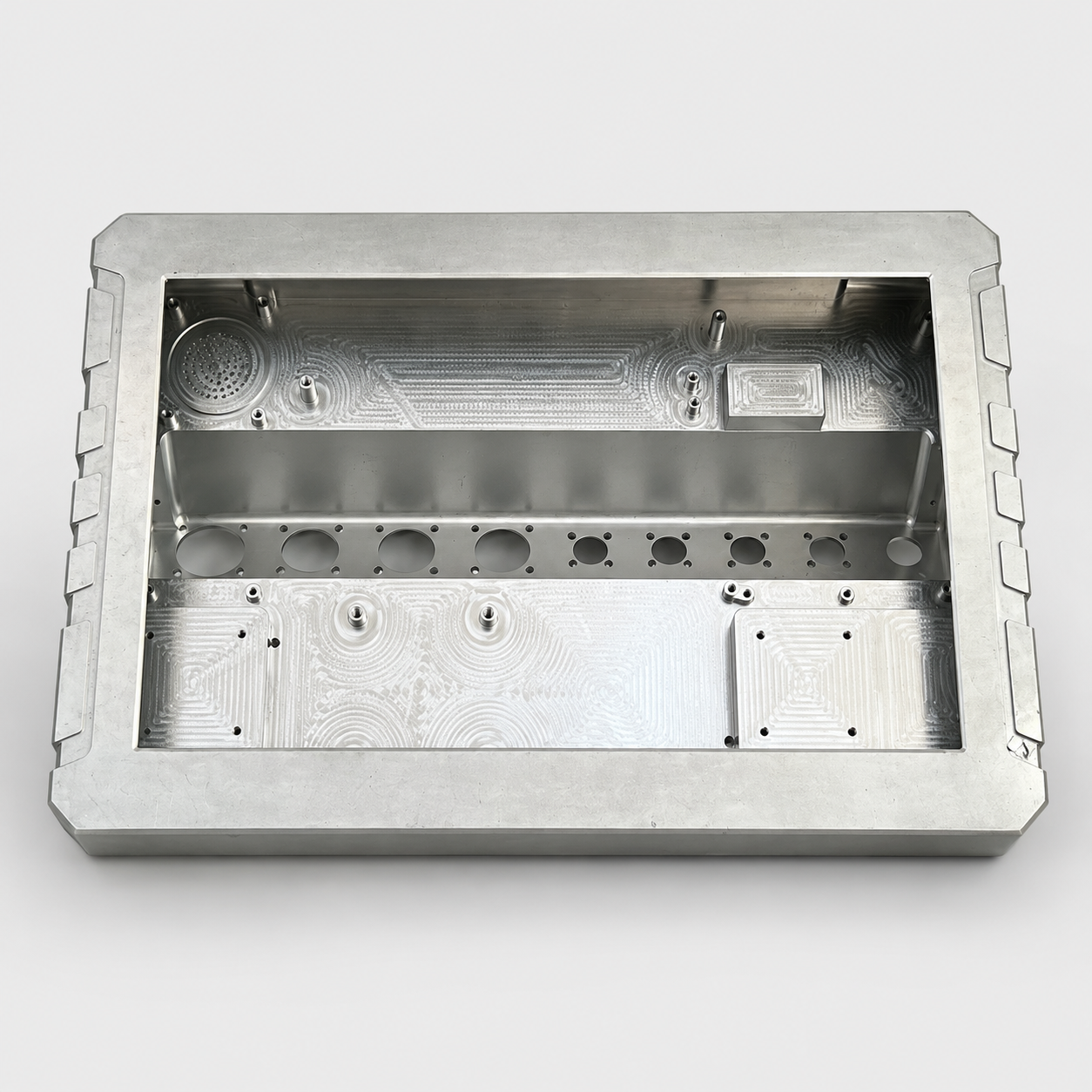 Deep enclosure with a perforated divider