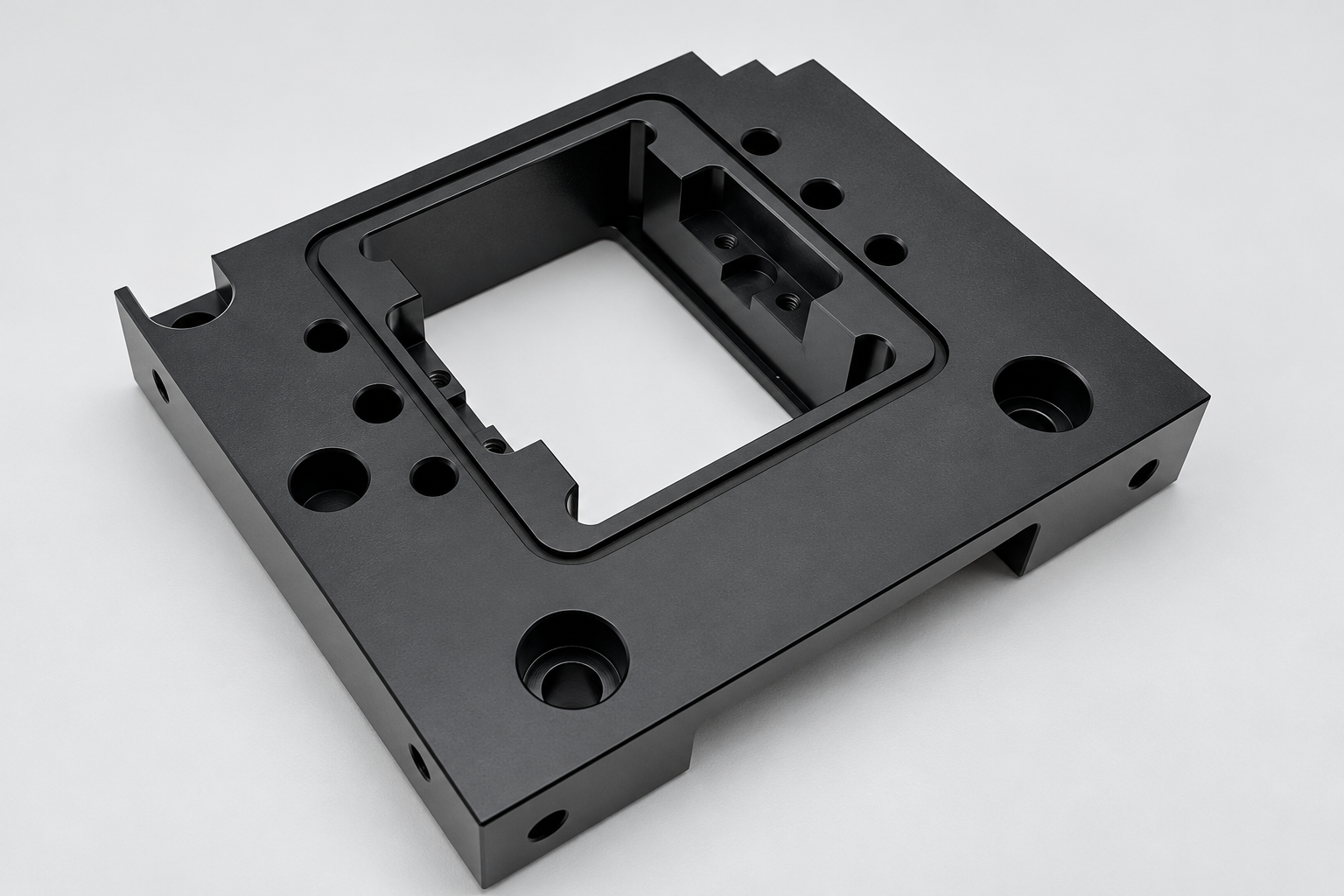 Machined mounting plate with stepped opening