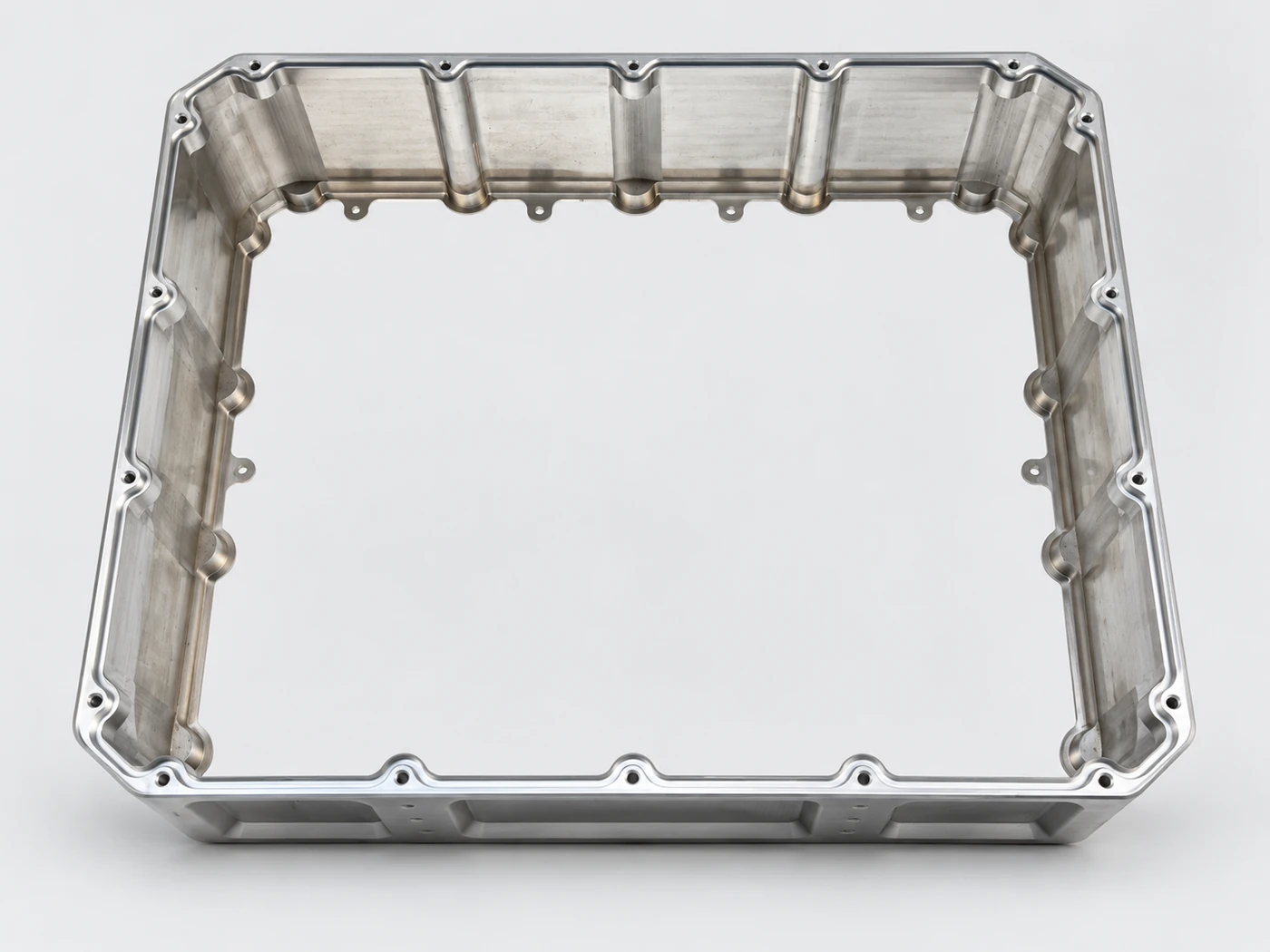 Open rectangular frame with internal ribs and a continuous mounting rim