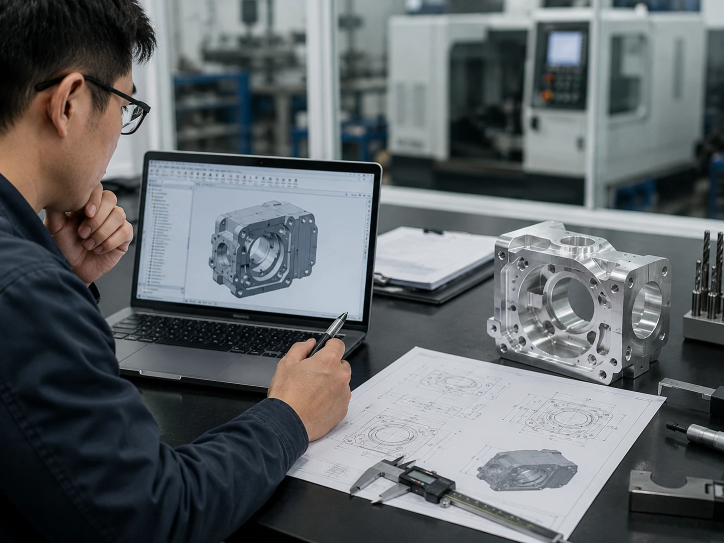 Drawings, a model and a component for engineering discussion